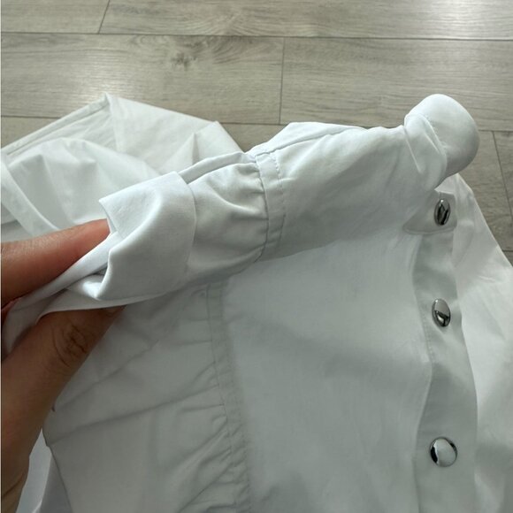 CUSTOMMADE White Ruffle Long Sleeve Cotton Jumpsuit - Picture 10 of 16